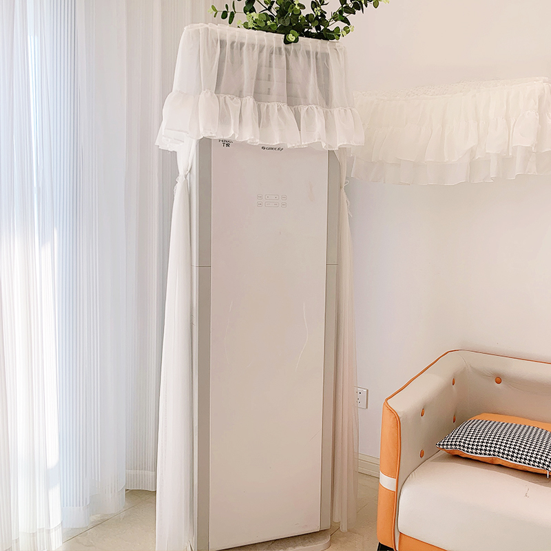 柜式空调防尘罩开l机不取空调防尘罩长方形柜机罩立式白纱老式柜