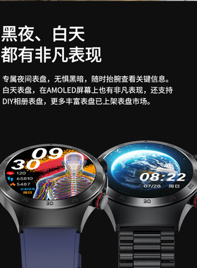 E800(HealthWear)蓝牙通话血脂理疗ECG心电尿酸亲友关爱智能手表
