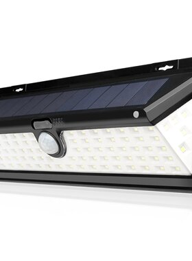 工厂现货  新款90LED太阳能防水三面人体红外感应壁灯 厂家直销