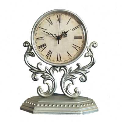 极速厂促美式乡村复古铁艺座钟欧式家居桌面床头R钟表装饰摆设静