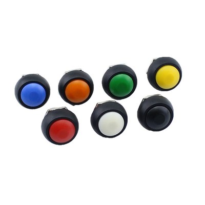 极速7Pcs    7 colors qPBS-33b  12mm Waterproof Momentary Pus