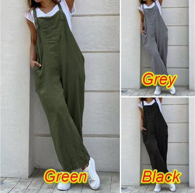 极速2022 summer fashion suspenders solid color longW jumpsui