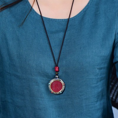 极速天然真朱砂藏银山鬼花钱兔年挂绳吊坠项链男女小挂Z件本命年