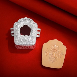 极速纯银嘎乌盒吊坠随身挂坠藏式摆D件可装小佛像可打开嘎乌盒子