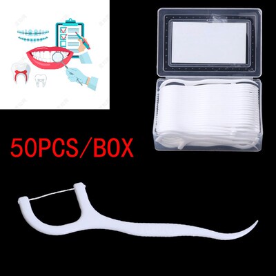 极速50pcs Dental Floss L Shape Teeth Whitning ESlasticity Fl