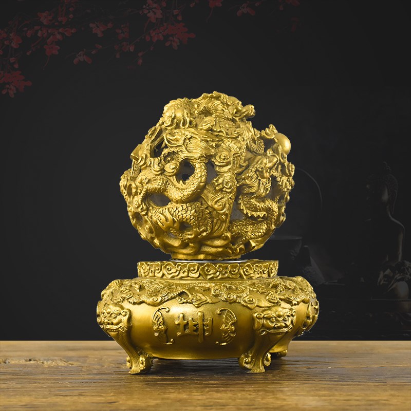 极速纯铜时来运转摆件扭转乾坤九转乾坤鼎九龙戏珠招财Z转运工艺