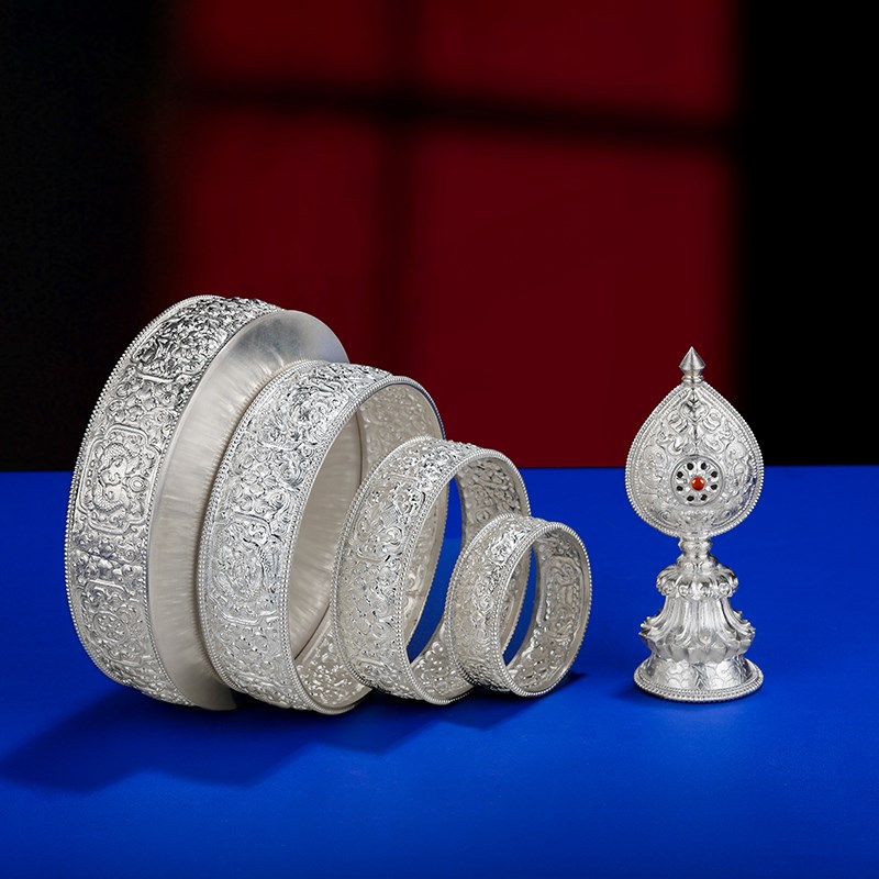 极速手工曼扎盘s990纯银曼茶y盘37堆三十七堆供修曼茶罗曼达盘中