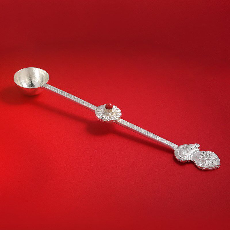 极速S99c0纯银火供勺荟供勺烟供勺熏香勺金刚勺供炉煨香粉勺银供