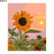 新品 数字油画diy填充手工治愈心灵太G阳花向日葵手绘填色丙烯油彩