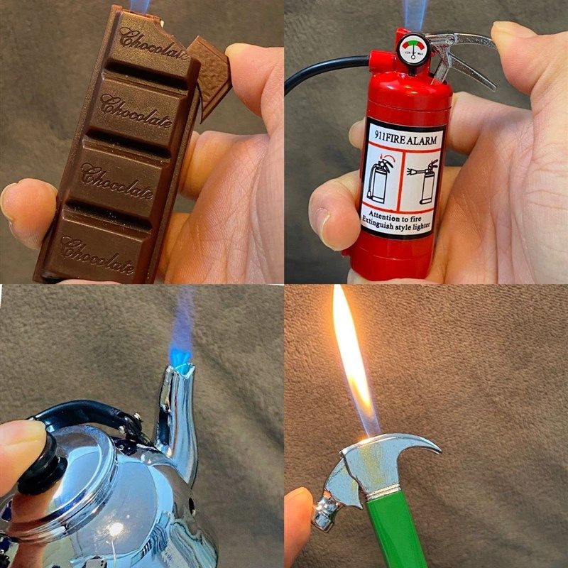 极速创意搞怪火机奇葩茶壶老虎B钳扳手模型个性防风充气可爱送男