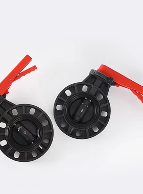 极速UPVC手柄蝶阀DN50 65 75 100IPVC管对夹式手动软密封衬氟涡轮