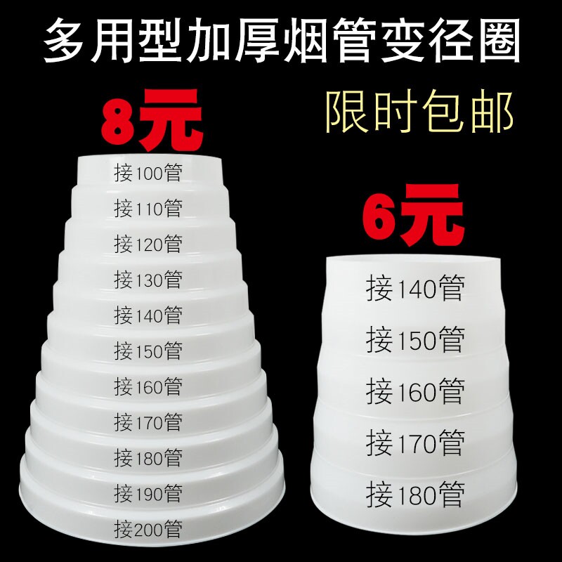 极速抽油烟机排烟管变径圈排x风管转换头止逆阀变径器大小转接头