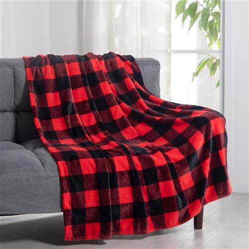 新品Buffalo Plaid Throw BlanketA for Sofa Couch Flannel Flee