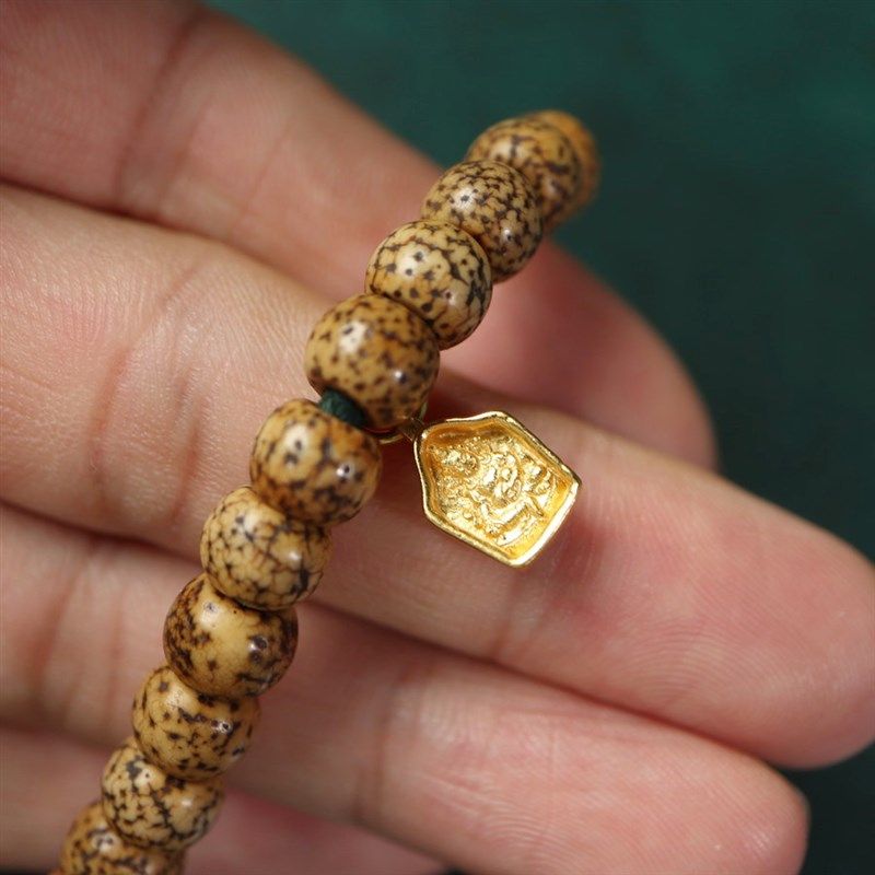 极速藏式纯d银镀金迷你小尺寸黄财神擦模卡子侧挂吊坠文玩佛珠diy