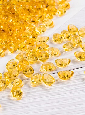 极速带孔小元宝黄色水晶玻璃小元宝打孔水晶珠P帘灯饰配挂件水晶