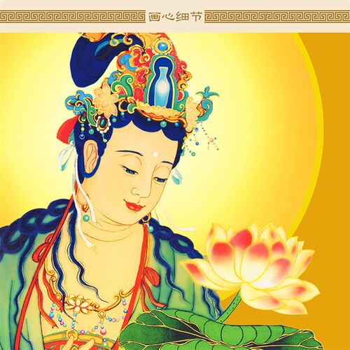 极速高清b西方三圣接引佛图 阿弥陀佛观音大势至菩萨画像佛堂家用
