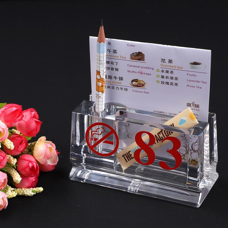 极速亚克力定制数字m台号牌酒店西餐厅桌号牌点餐台卡座带笔筒牙