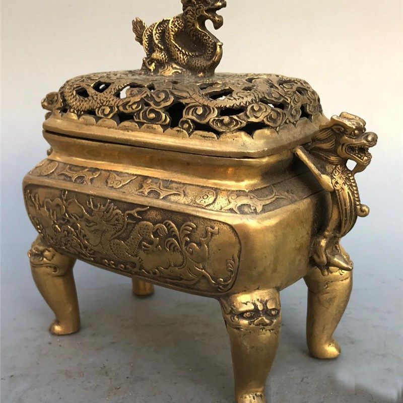 极速渼黄铜熏香炉仿古带盖黄铜盘龙香炉盘香香道佛具工Z艺摆件古,金属材料及制品,其他金属制品,淘宝优惠券,粉丝福利购,淘宝优惠卷