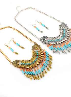 极速民族风云南丽江旅游项链耳环套装异域K风情流苏显瘦腰链敦煌