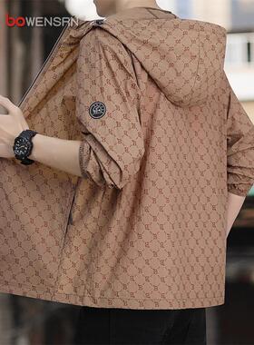 潮牌满印冰丝防晒衣男士夏季2025新款轻薄透气防紫外线钓鱼服男款