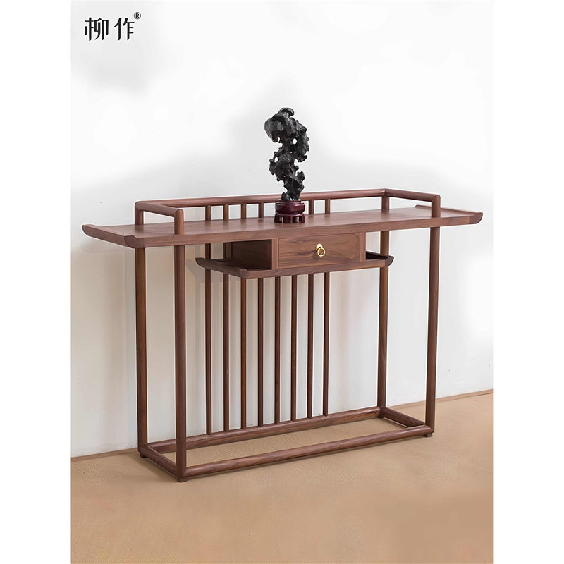 新中式黑胡桃实木玄关台