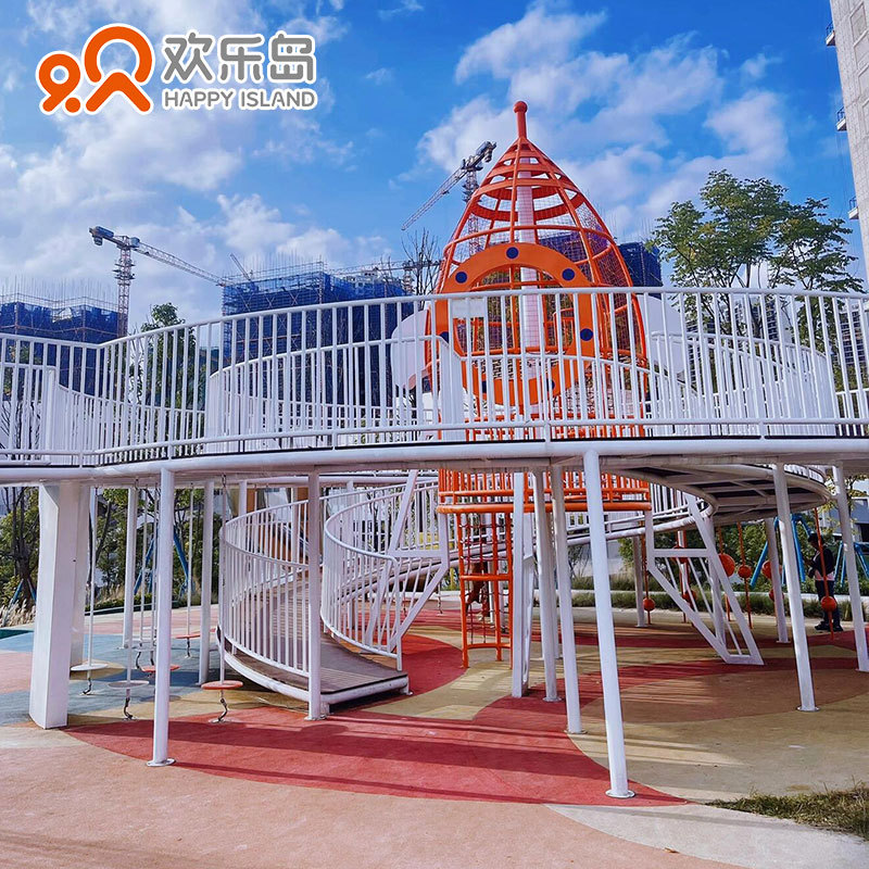 景区文旅户外不锈钢滑梯非标游乐设备定做无动力乐园网红秋千钻洞