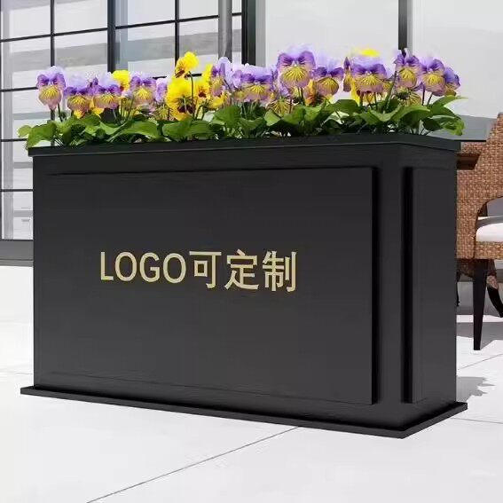 户外不锈钢花箱售楼部花盆室外铁艺花架商业街花坛成品花槽花池