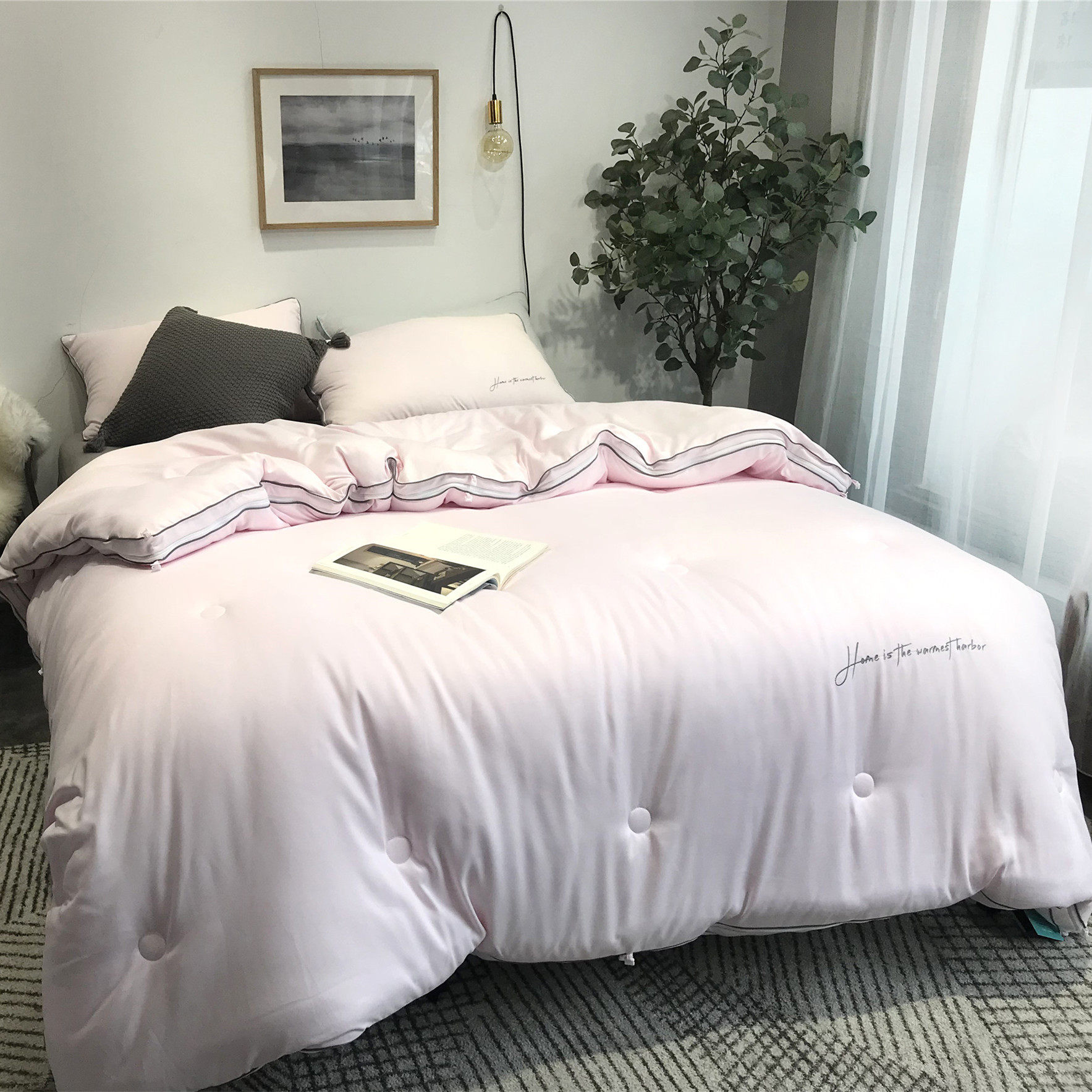 超柔云绒被春秋冬被子母被拉链款单人双人被芯二合一四季通用暖绒