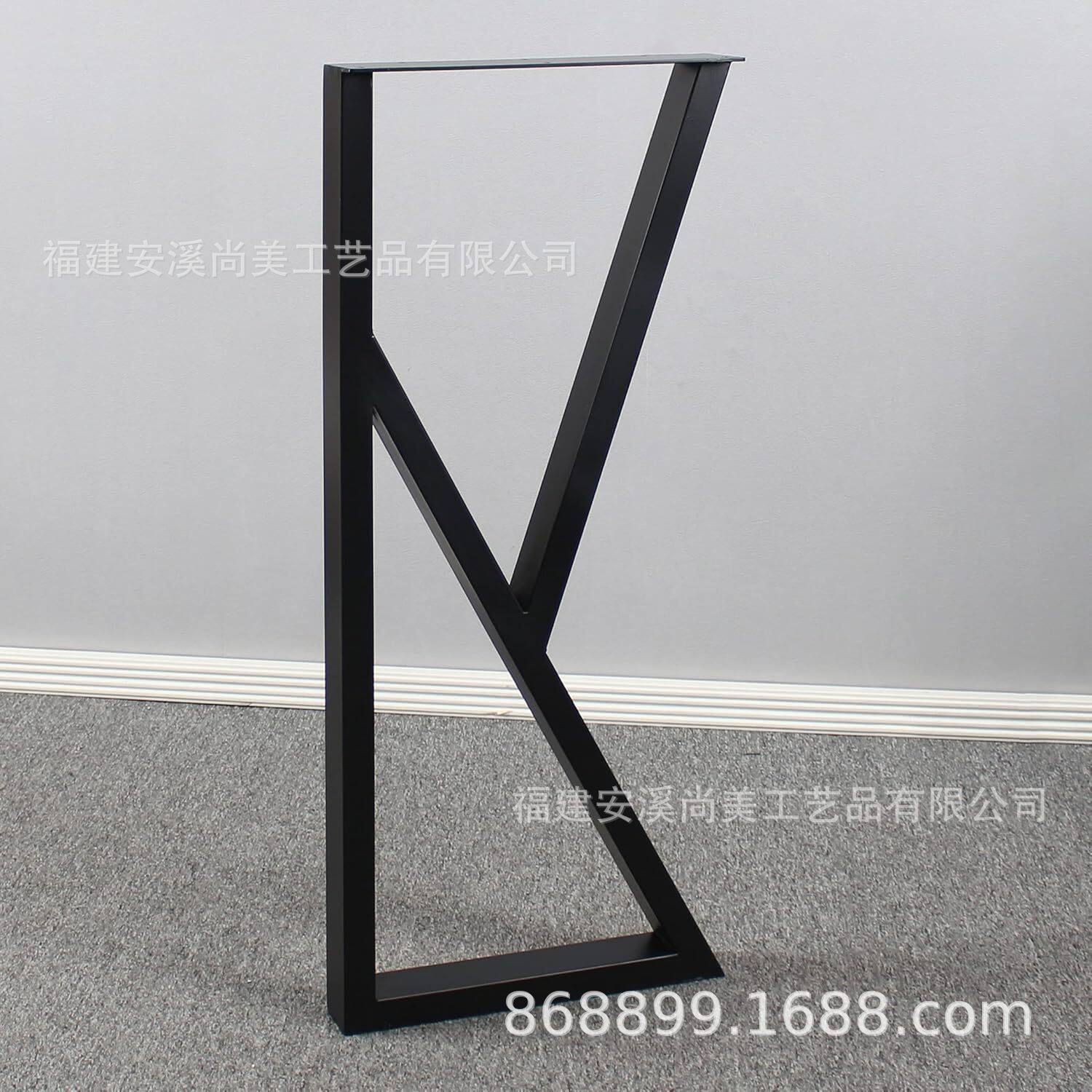 跨境黑色K型铁艺桌腿支架桌子架脚架办公会议茶几吧台桌架子批发