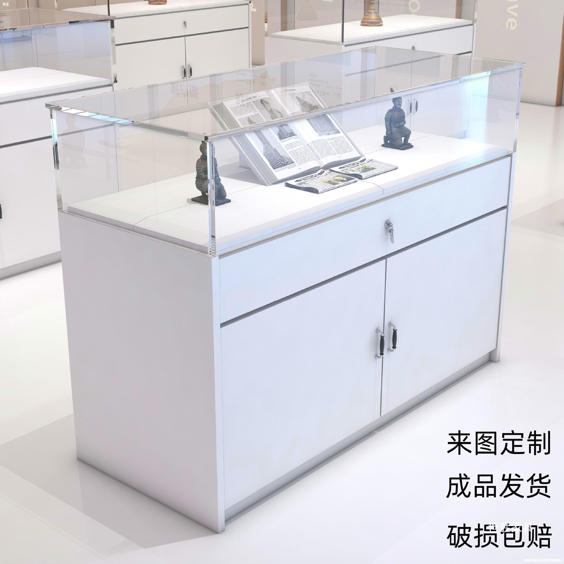 2026玻璃柜台首饰品柜烟酒货架精品柜手机展示架博物馆展厅珠宝展