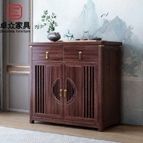 新中式实木带抽玄关储物餐边柜