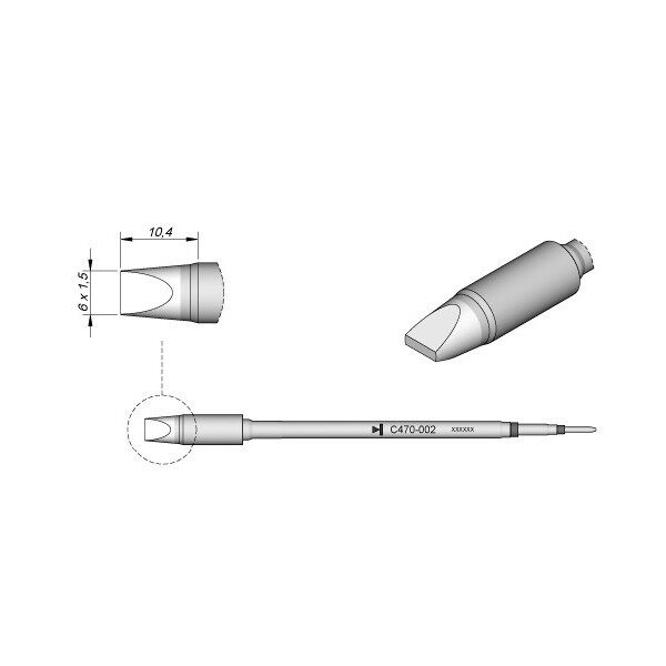 JBC原装烙铁头重负荷手柄专用C470系列烙铁头凿型焊锡咀正品