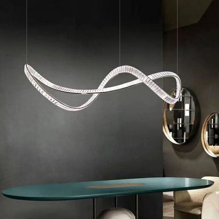 水晶餐厅吊灯轻奢高端奢华简约复式楼酒店售楼部前台吧台新款吊灯