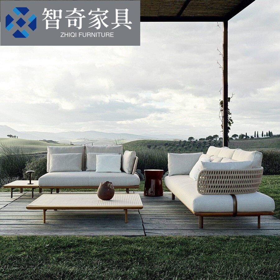北欧户外布艺藤编防雨防晒沙发