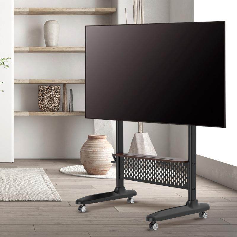 456585100寸大屏电视移动架支架推车带收纳可调节可升降带轮