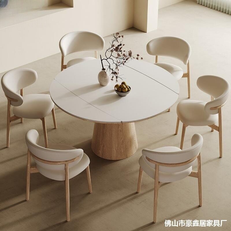 伸缩折叠方圆两用餐桌椅组合
