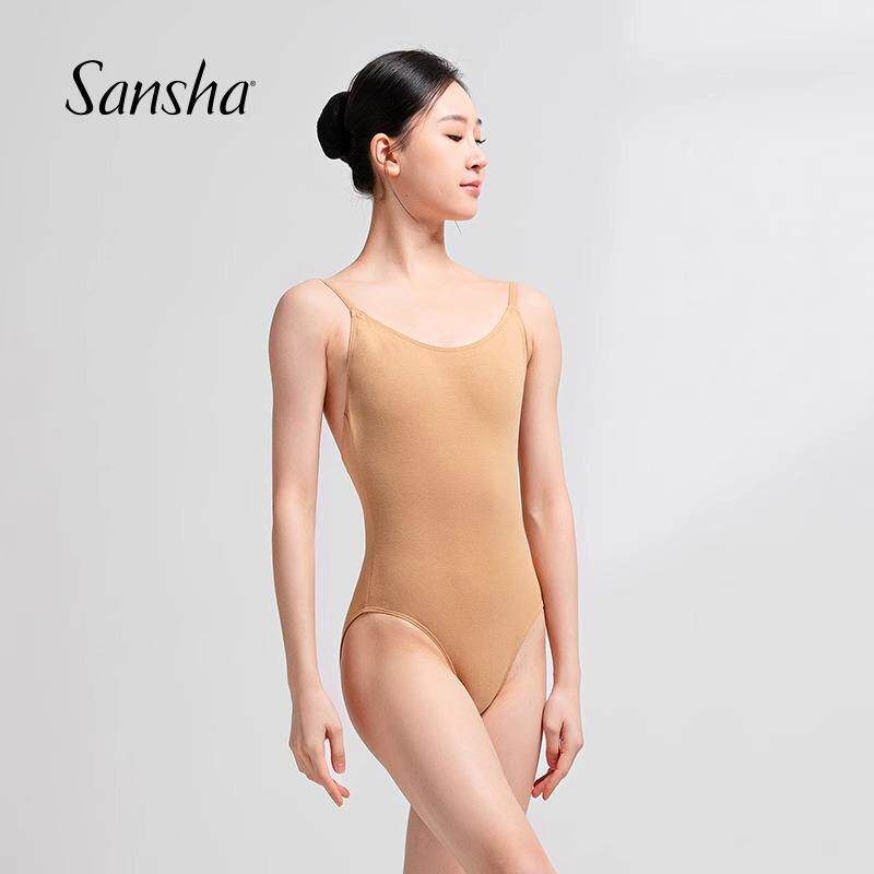 Sansha法国三沙成人芭蕾舞蹈连体服女练功服弹力舞蹈打底服