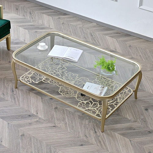 美式镂空实木茶几简约玻璃茶几小户型轻奢现代茶桌客厅家用小茶台