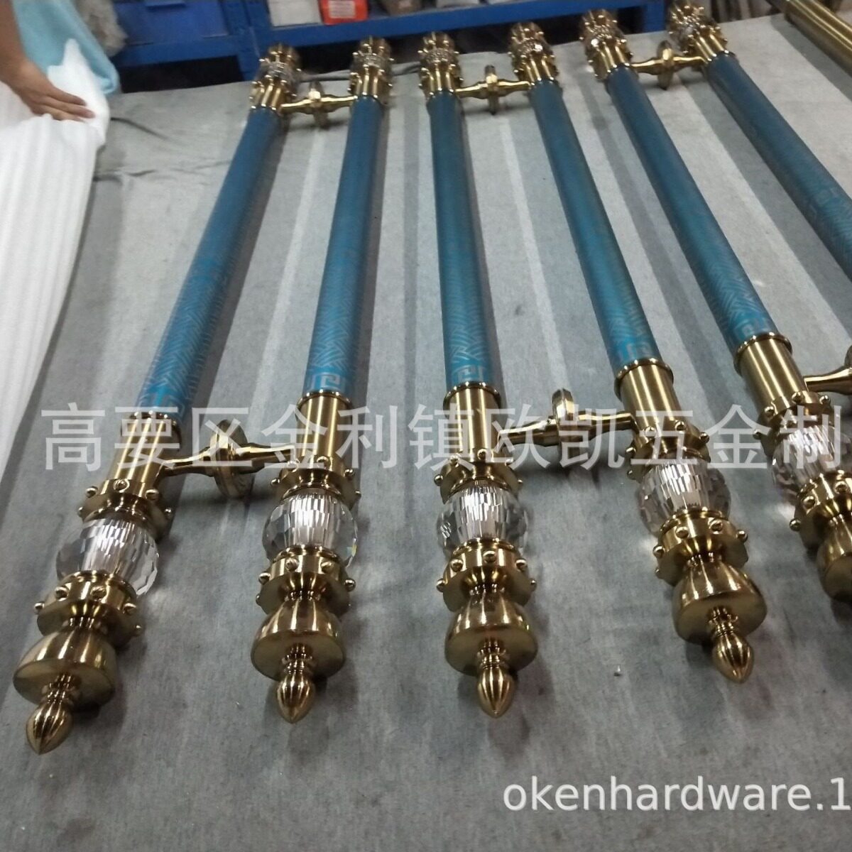豪华酒店大门不锈钢水印编织网纹透明水晶轻奢工艺拉手把手