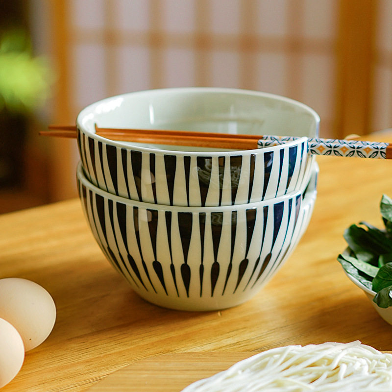 原是家居创意陶瓷大碗套装日式小清新饭碗筷子收纳家用拉面碗汤碗