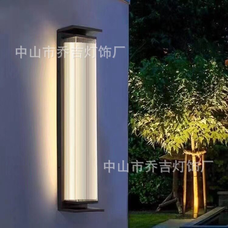 太阳能柱子壁灯阳台长条灯别墅外墙灯自建房大门口灯庭院户外壁灯