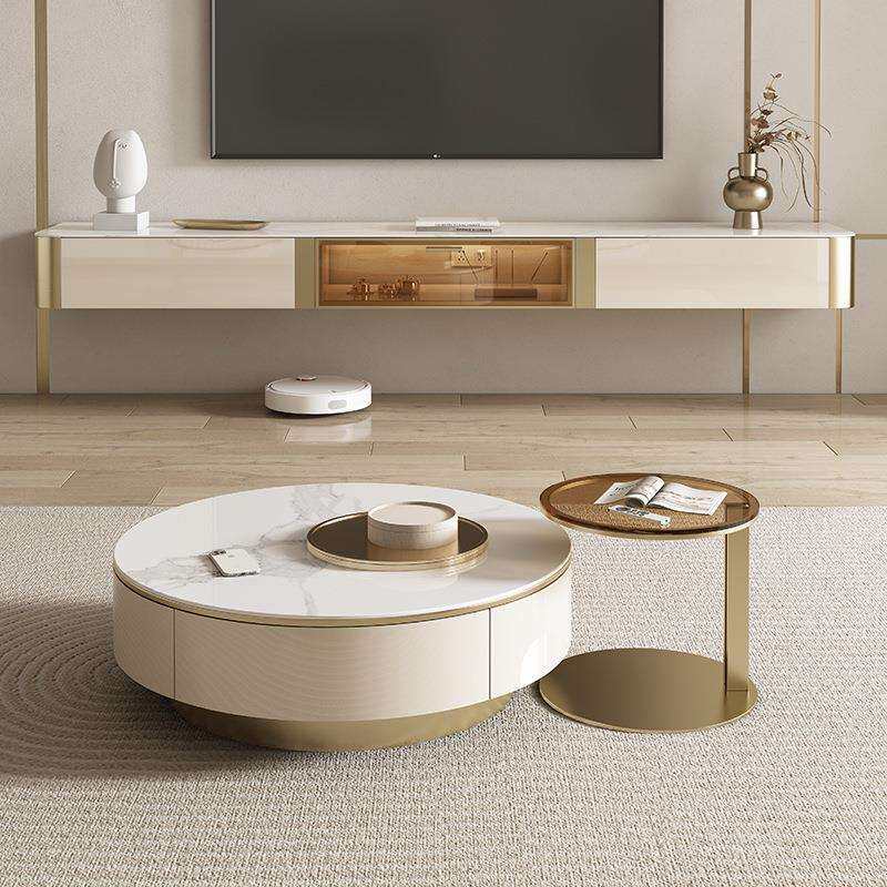 轻奢悬空壁挂岩板电视柜茶几组合客厅现代简约长方形挂墙柜2.4米