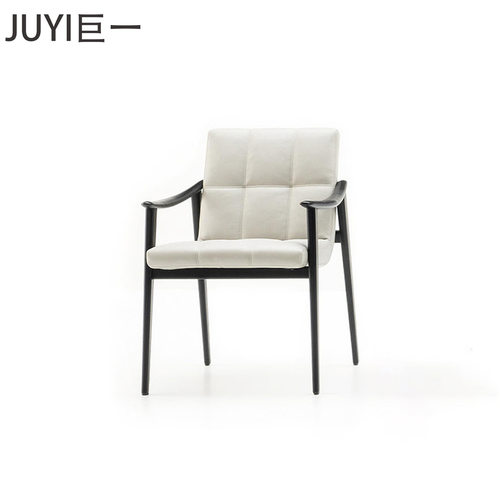JUYI巨一轻奢真皮设计师餐椅