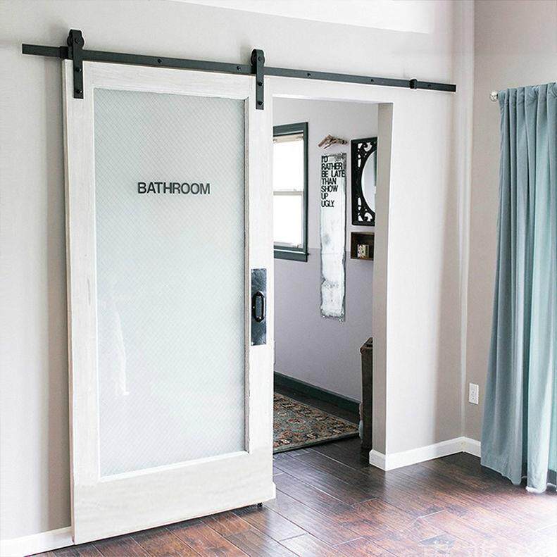 美式谷仓门北欧移门卫生间厨房玻璃门推拉门吊轨隔断卧室木门包邮