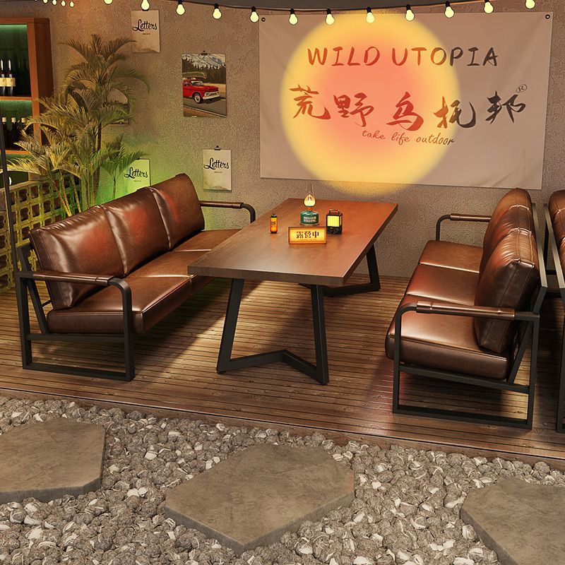 露营风清吧餐吧桌椅工业风酒吧卡座沙发咖啡厅烧烤店酒馆商用沙发