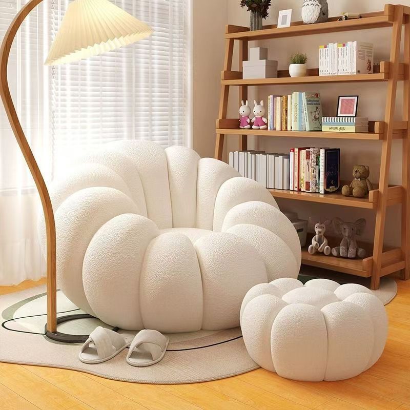 北欧奶油南瓜懒人单人沙发