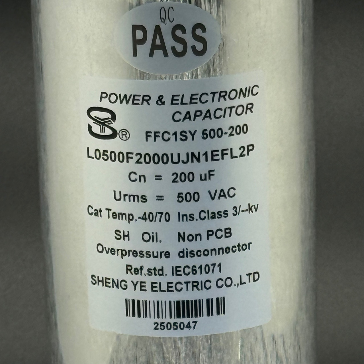 500vac 200uf 薄膜电容 交流滤波 86x240mm 全新现货 sy 胜业