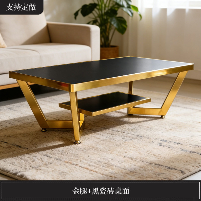 2026现代（工艺双层）特厚304不锈钢茶几（加粗加厚）家用极简风