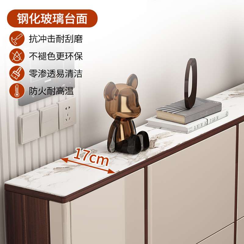 轻奢超薄翻斗鞋柜现代简约家用门口入户玄关柜客厅大容量隔断柜子