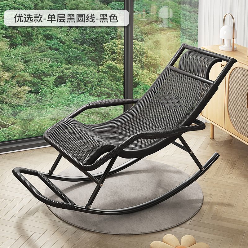 夏季户外藤编摇躺椅老人可睡觉